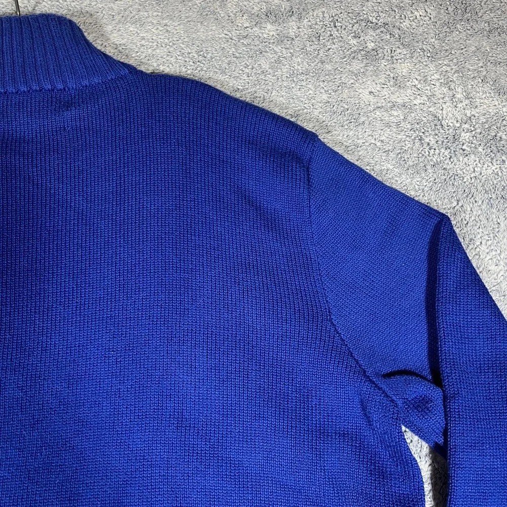 Polo Ralph Lauren Mens XL Royal‎ Blue 1/4 Zip Cotton Knit Sweater Red Pony Logo